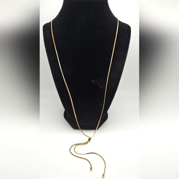 Vintage Monet gold lariat necklace - Picture 2 of 7